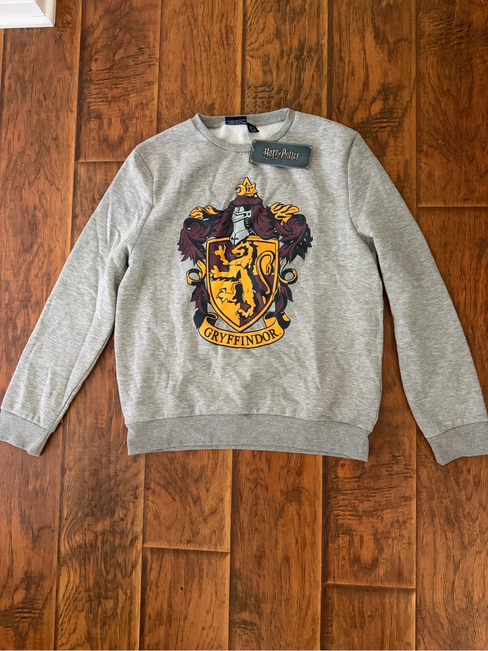 Primark Gray Crewneck Sweatshirt with Yellow & Maroon Gryffindor Crest